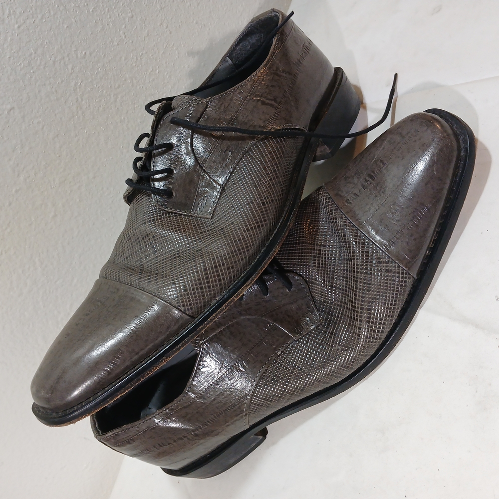 Men's Gray Leather Dress Shoes
